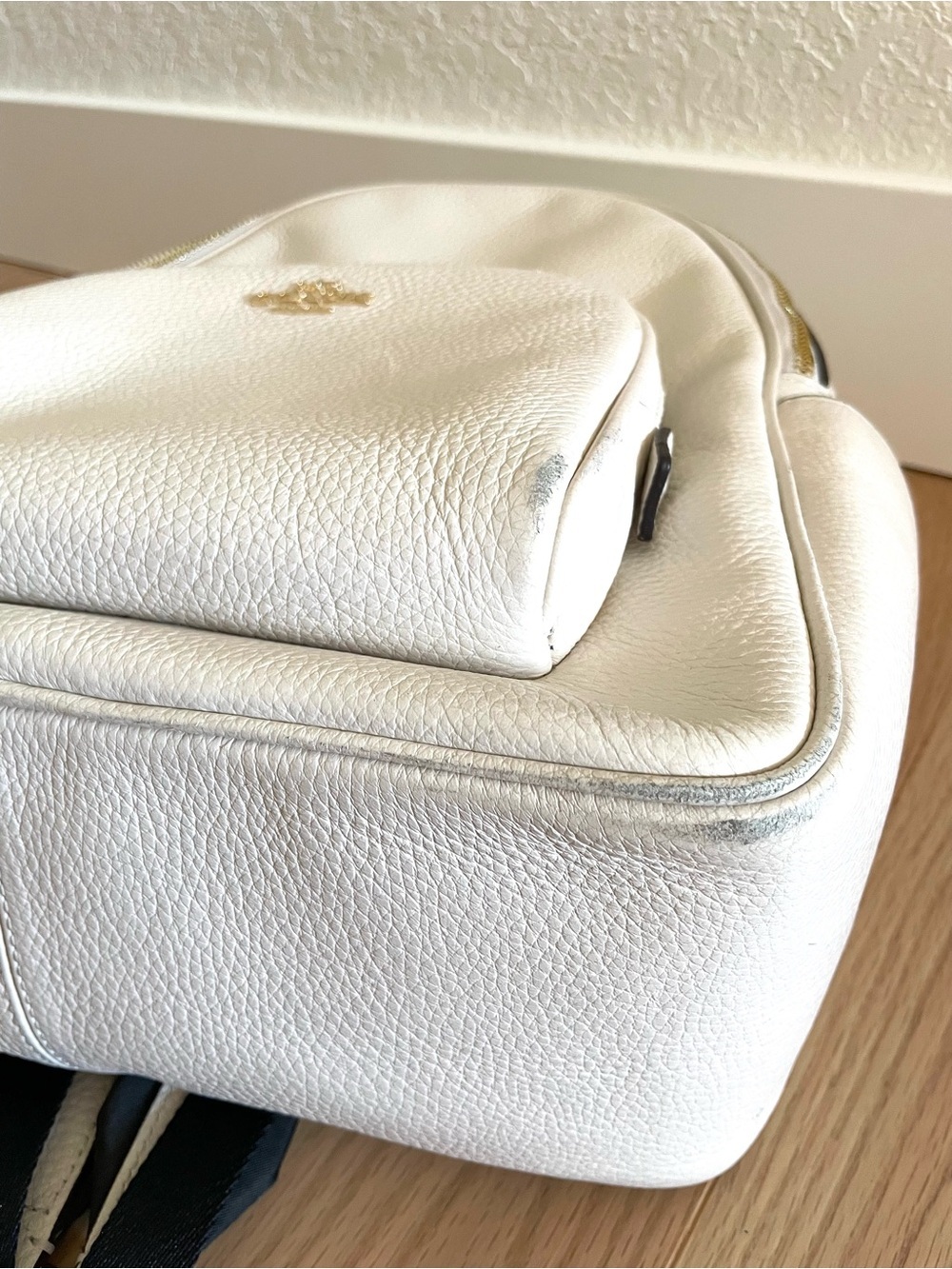 COACH Court Backpack in Pebble Leather (Chalk/White) School Fall Academia Preppy - Picture 10 of 12